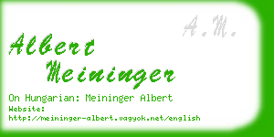 albert meininger business card